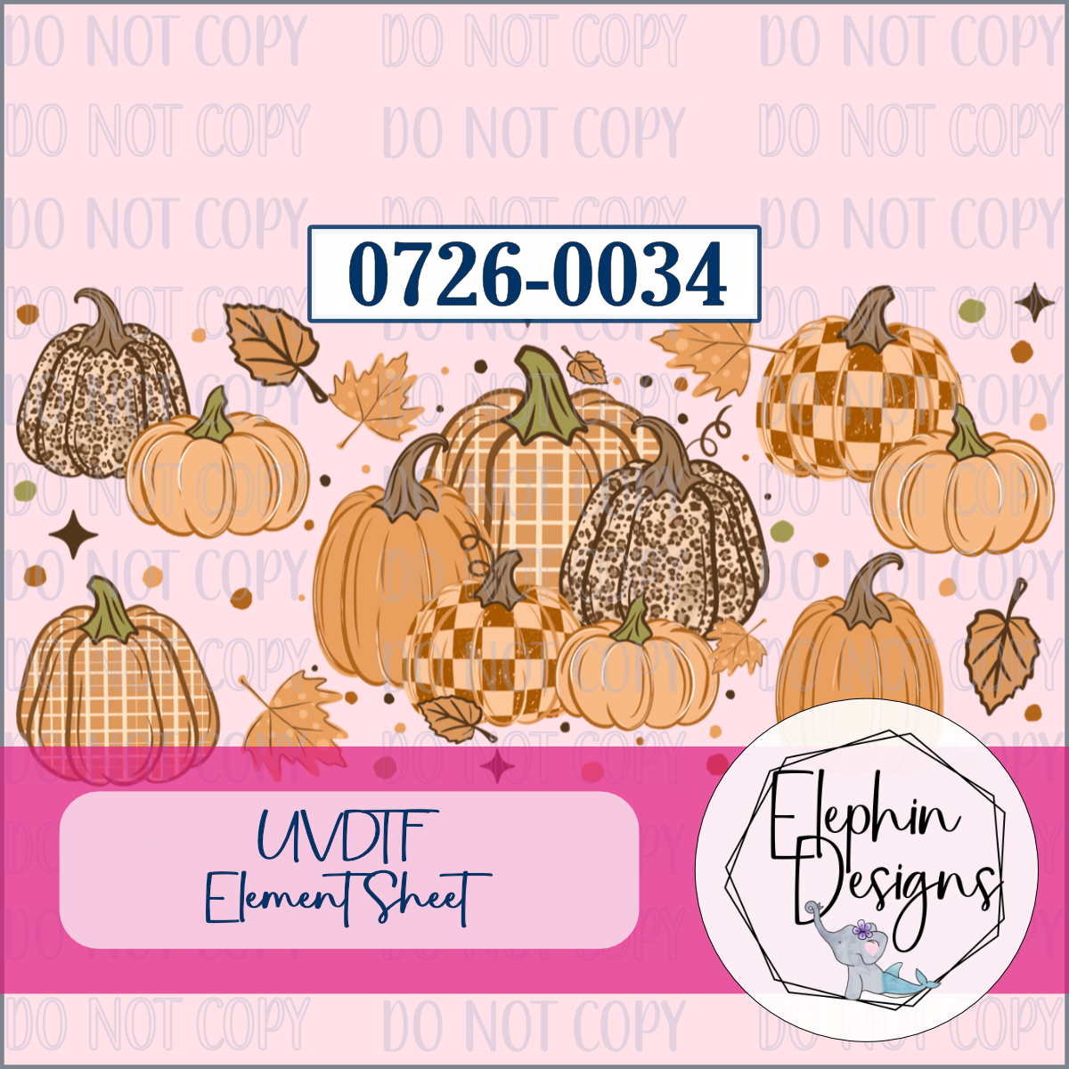 UV DTF Element Sheet | Pumpkin Patch | 0726-0034