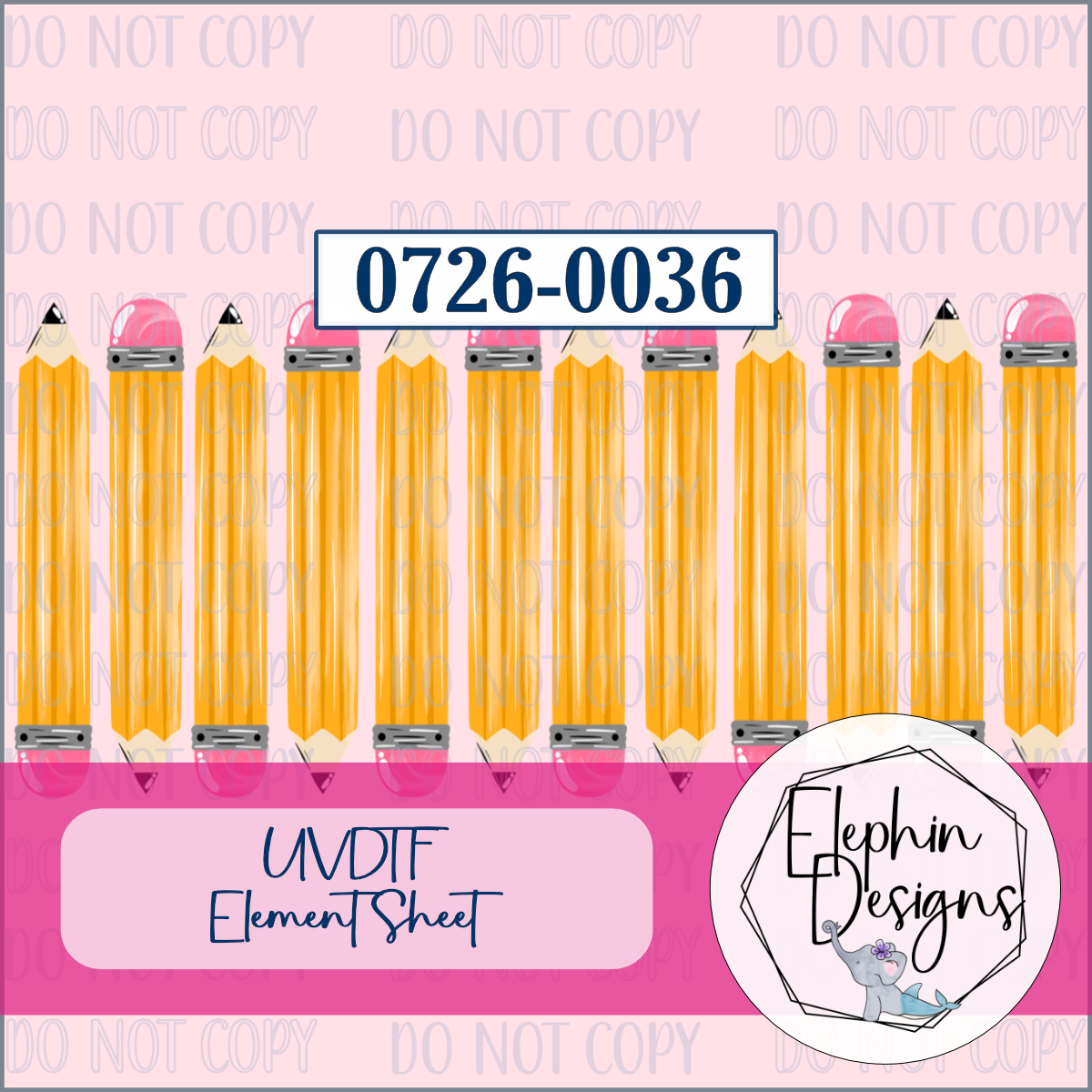 UV DTF Element Sheet | Classic Pencils | 0726-0036