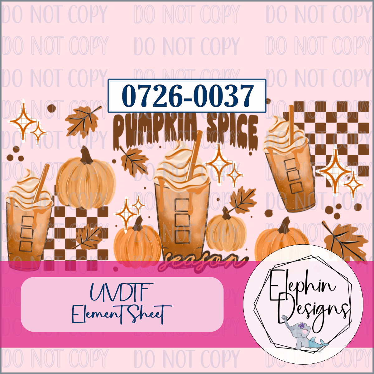 UV DTF Element Sheet | Pumpkin Spice Season | 0726-0037