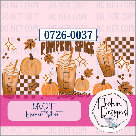 UV DTF Element Sheet | Pumpkin Spice Season | 0726-0037