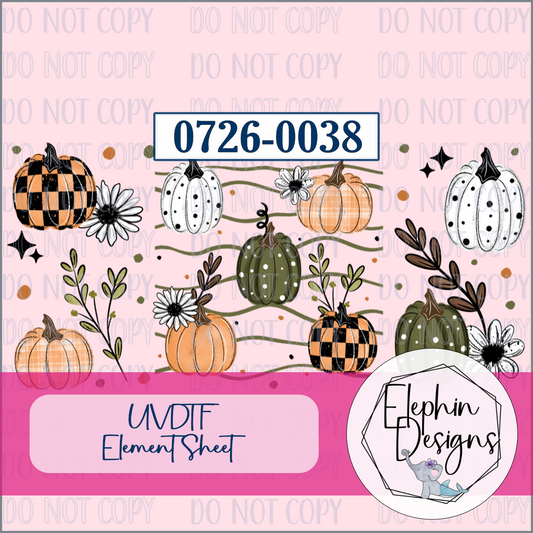 UV DTF Element Sheet | Boho Pumpkins | 0726-0038