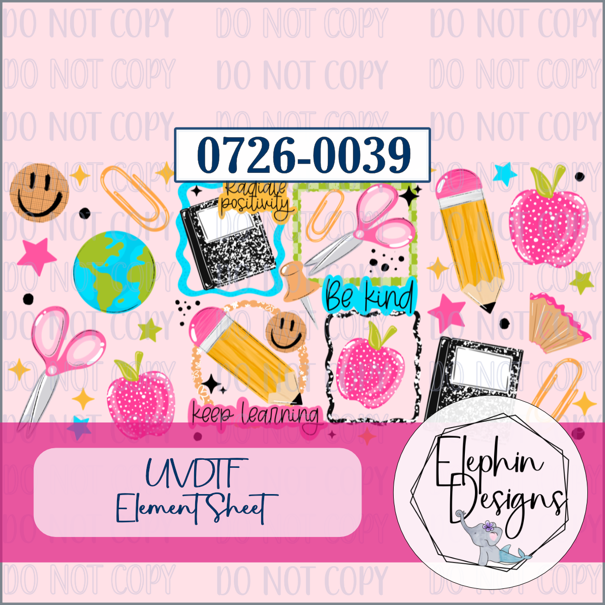 UV DTF Element Sheet | Radiate Positivity | 0726-0039