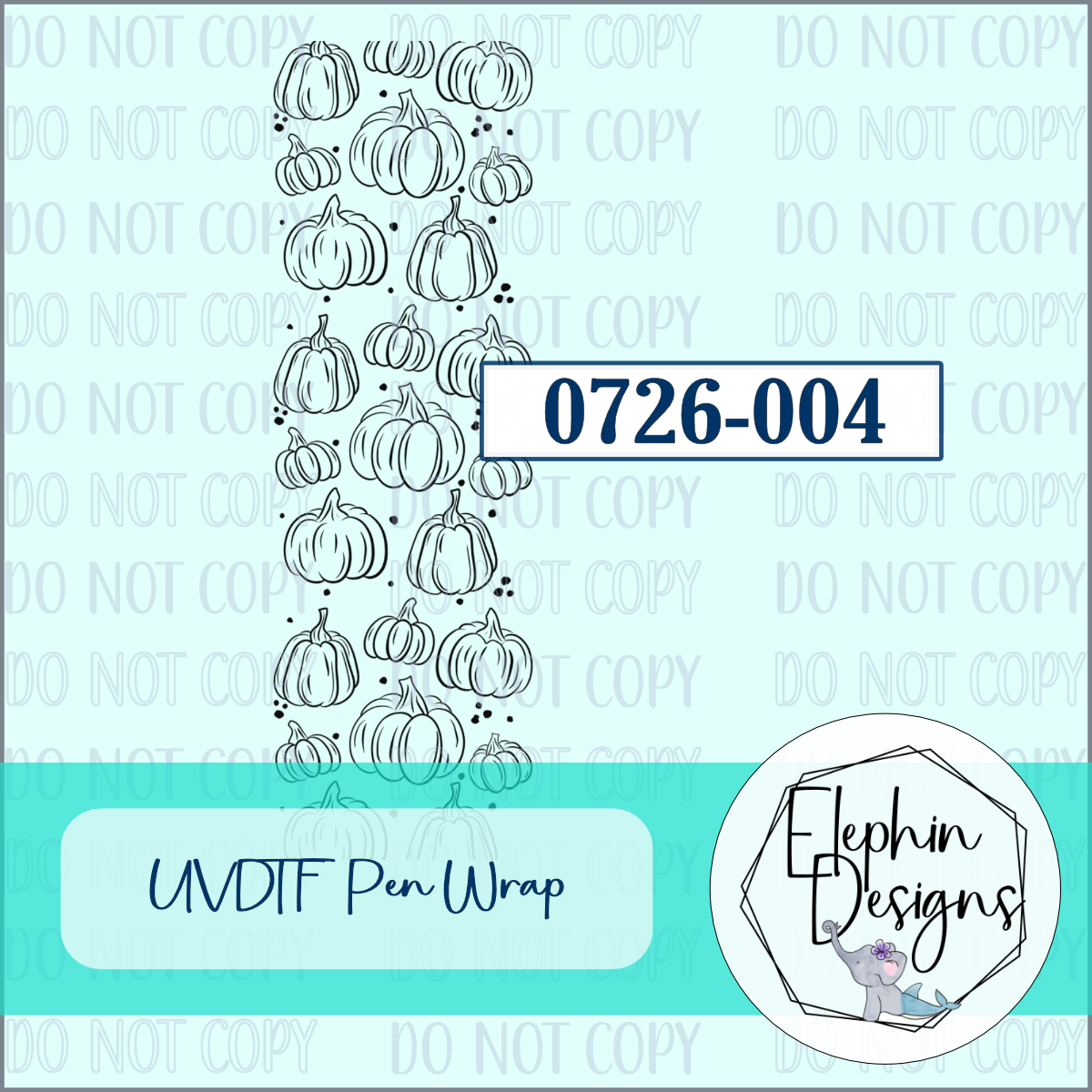 UV DTF Pen Wrap | Black Pumpkin | 0726-004