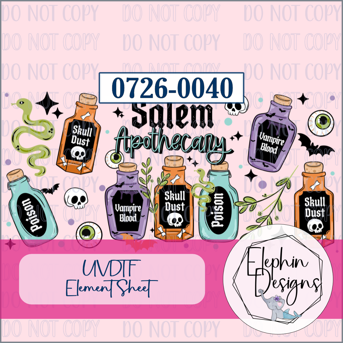 UV DTF Element Sheet | Salem Apothecary | 0726-0040