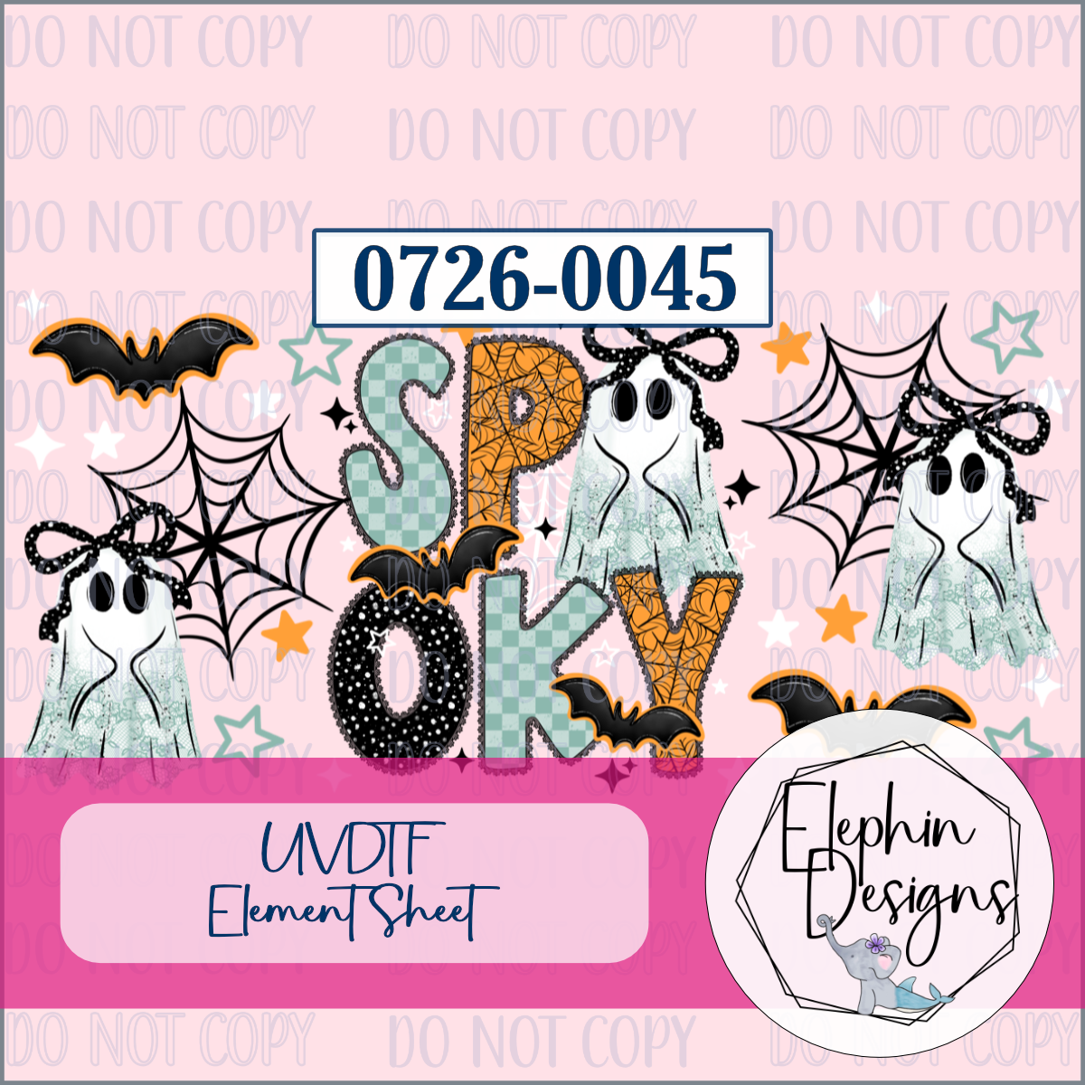 UV DTF Element Sheet | Spooky Ghosts | 0726-0045