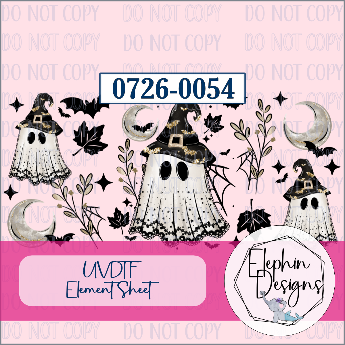 UV DTF Element Sheet | Witch Hat Ghosts | 0726-0054