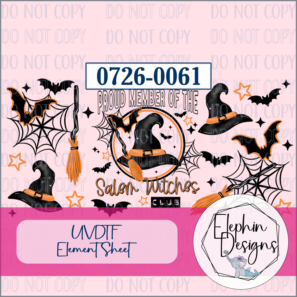 UV DTF Element Sheet | Salem Witches Club | 0726-0061