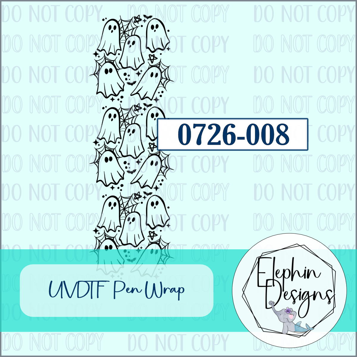 UV DTF Pen Wrap | Black Ghost | 0726-008