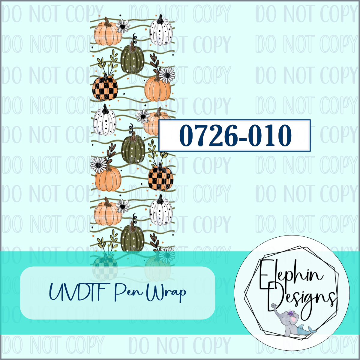 UV DTF Pen Wrap | Rustic Pumpkin | 0726-010