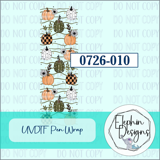 UV DTF Pen Wrap | Rustic Pumpkin | 0726-010