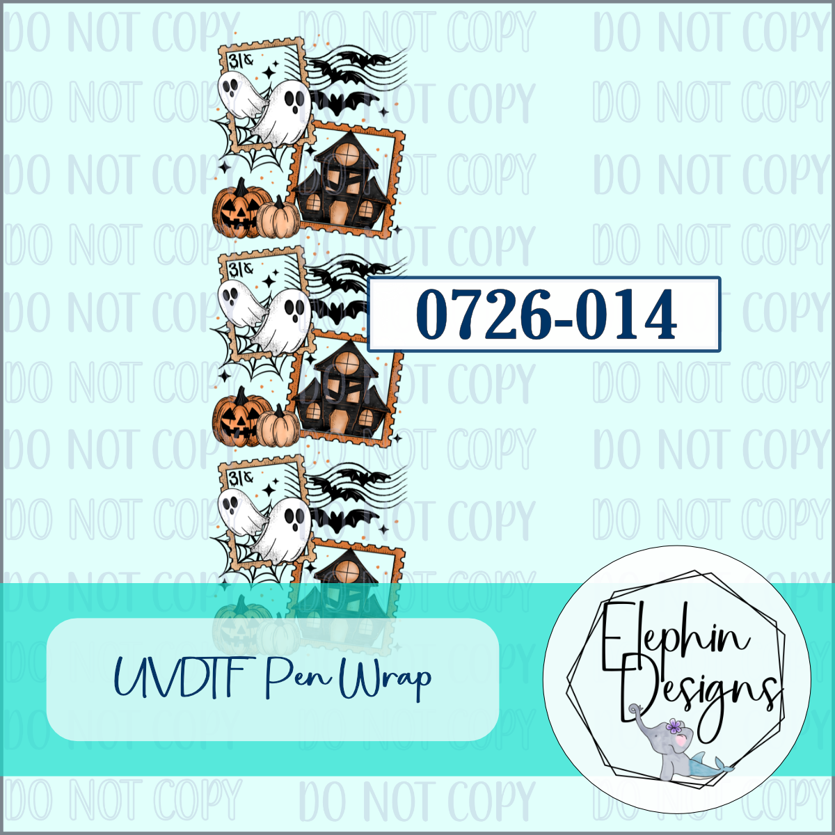 UV DTF Pen Wrap | Ghost & Haunted House | 0726-014
