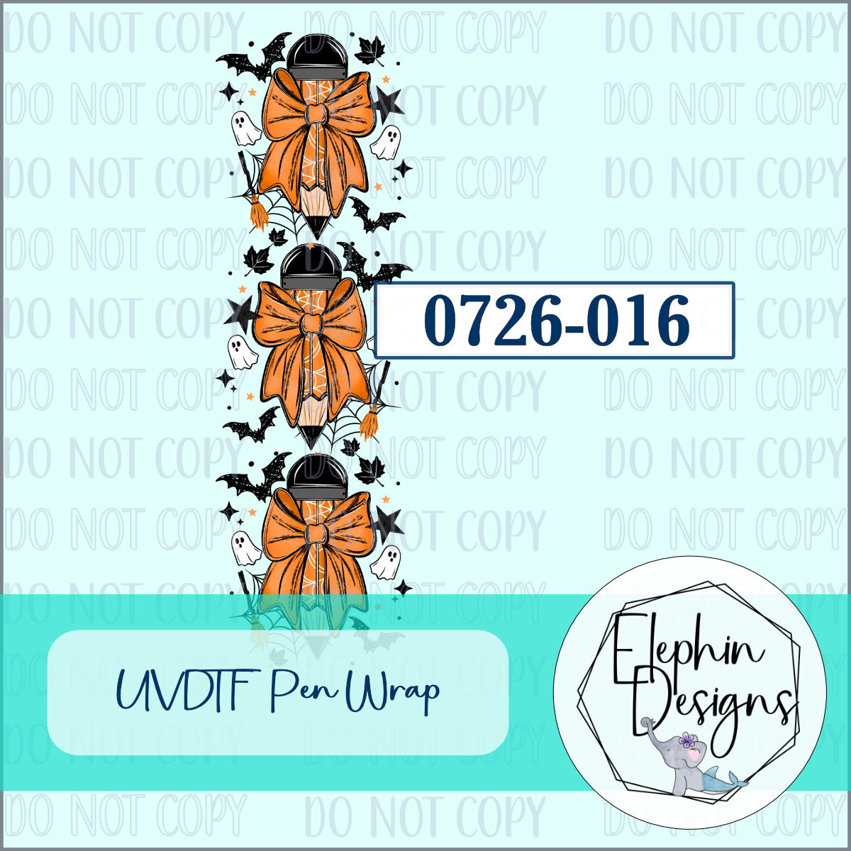 UV DTF Pen Wrap | Halloween Coquette Bow | 0726-016