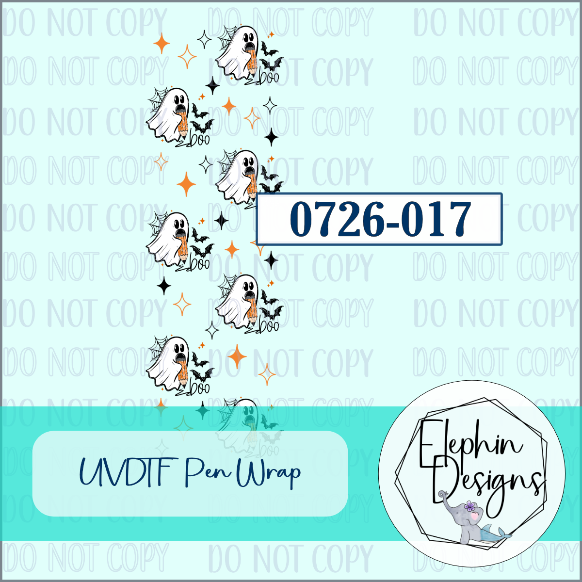 UV DTF Pen Wrap | Ghost Boo Pencil | 0726-017
