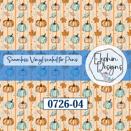 Farmhouse Fall Pumpkin Seamless Printed Vinyl | 0726-04