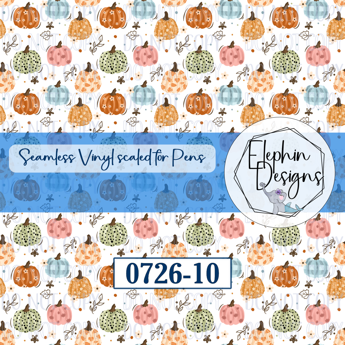 Pastel Pumpkin Seamless Printed Vinyl | 0726-10