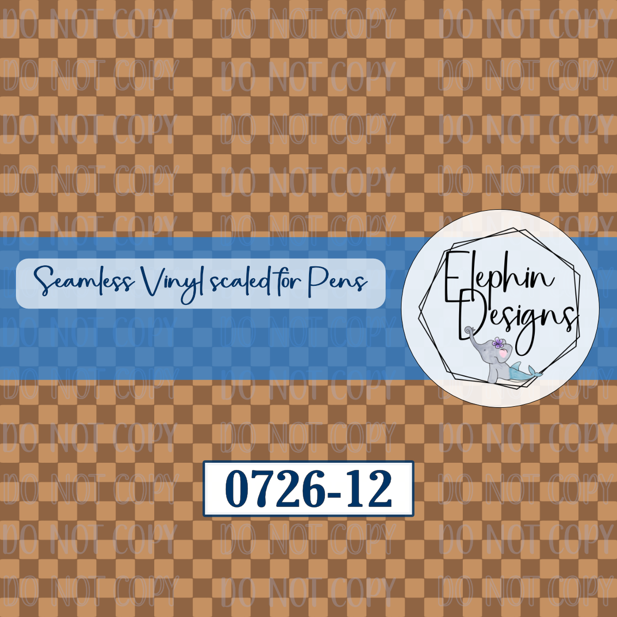 Brown Checker Seamless Printed Vinyl | 0726-12
