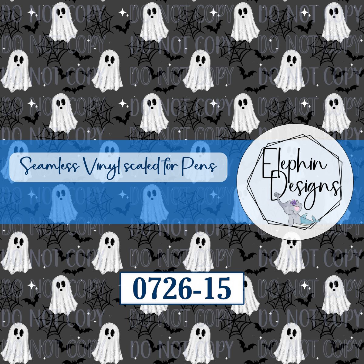 Ghost & Bats Seamless Printed Vinyl | 0726-15