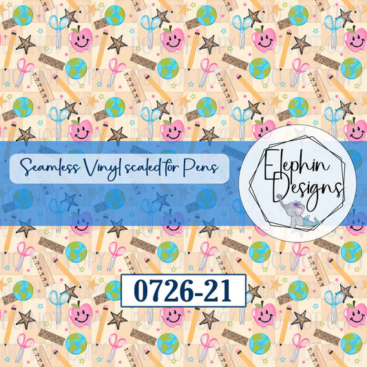 Back to School Seamless Printed Vinyl | 0726-21