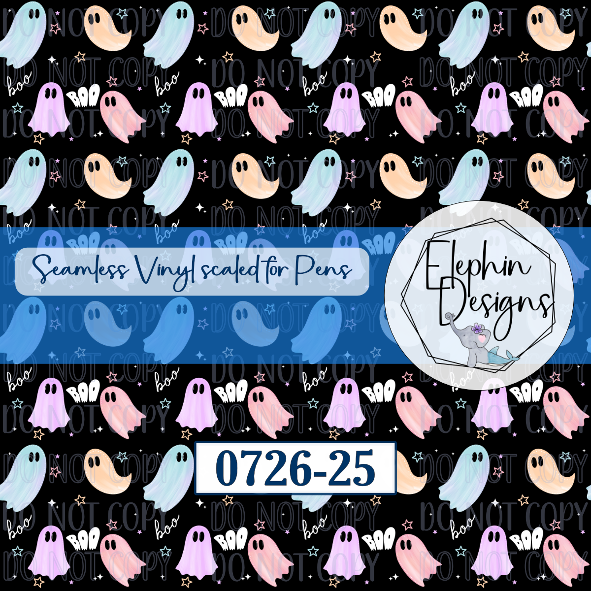 Pastel Ghost Seamless Printed Vinyl | 0726-25