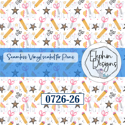 Back to School P Seamless Printed Vinyl | 0726-26