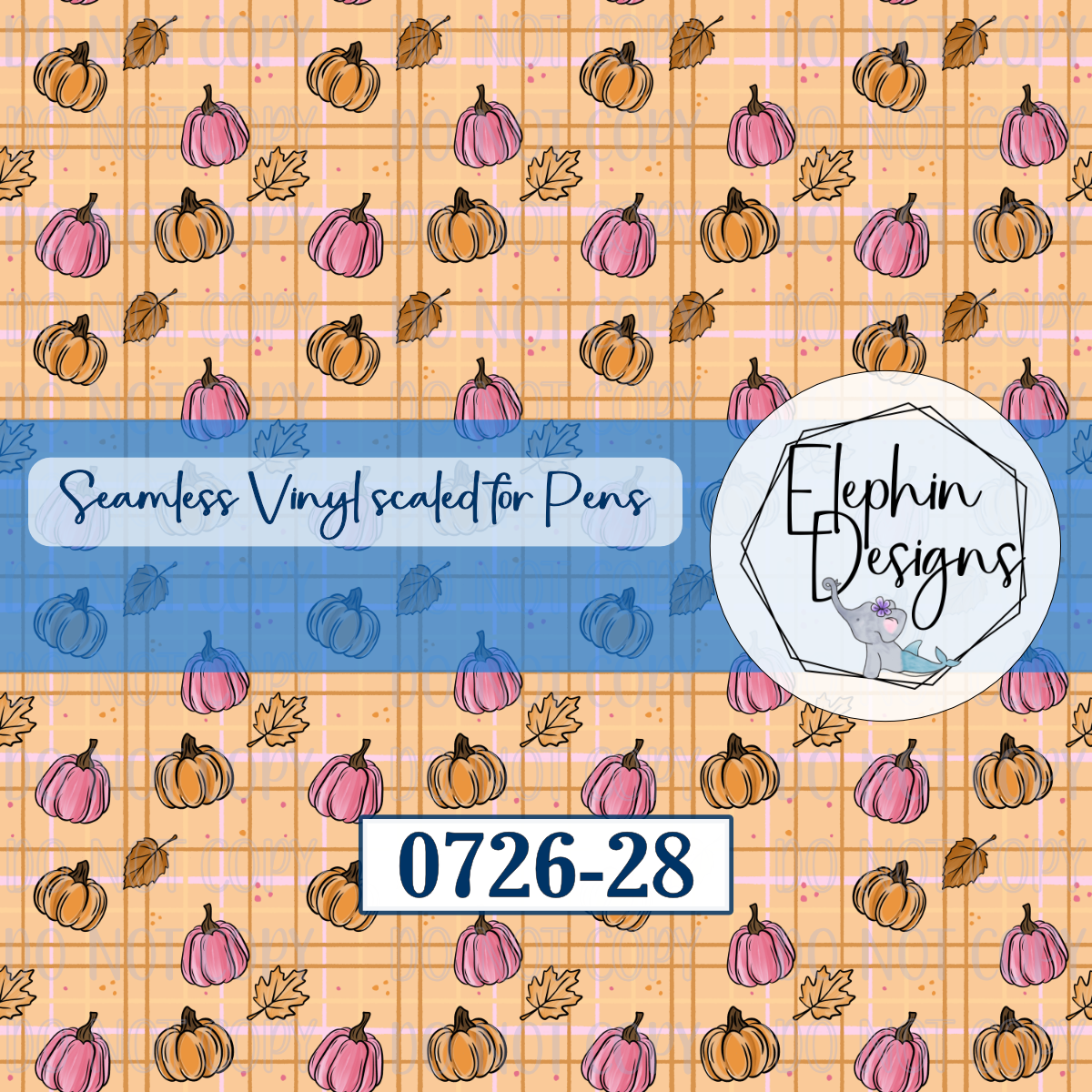 Pink Pumpkin Seamless Printed Vinyl | 0726-28