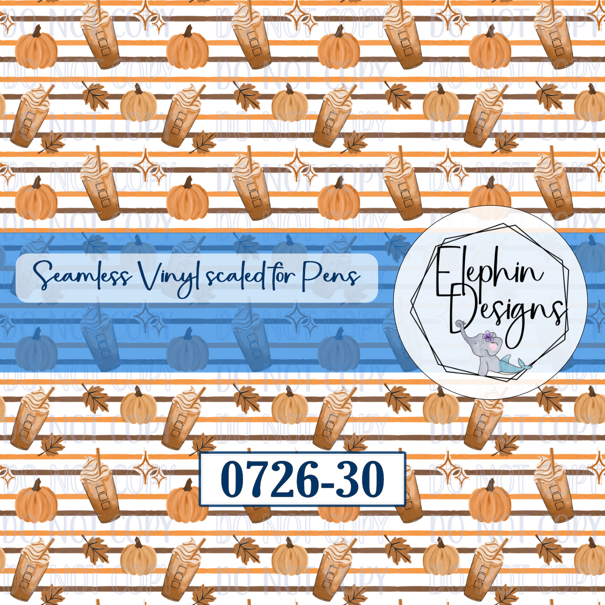 Pumpkin Spice Coffee Seamless Printed Vinyl | 0726-30