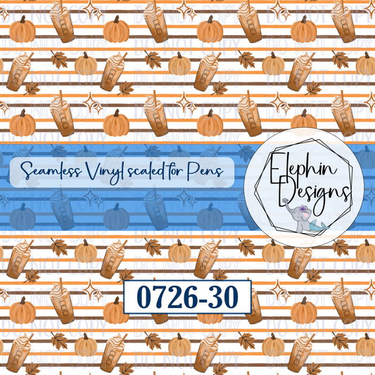 Pumpkin Spice Coffee Seamless Printed Vinyl | 0726-30