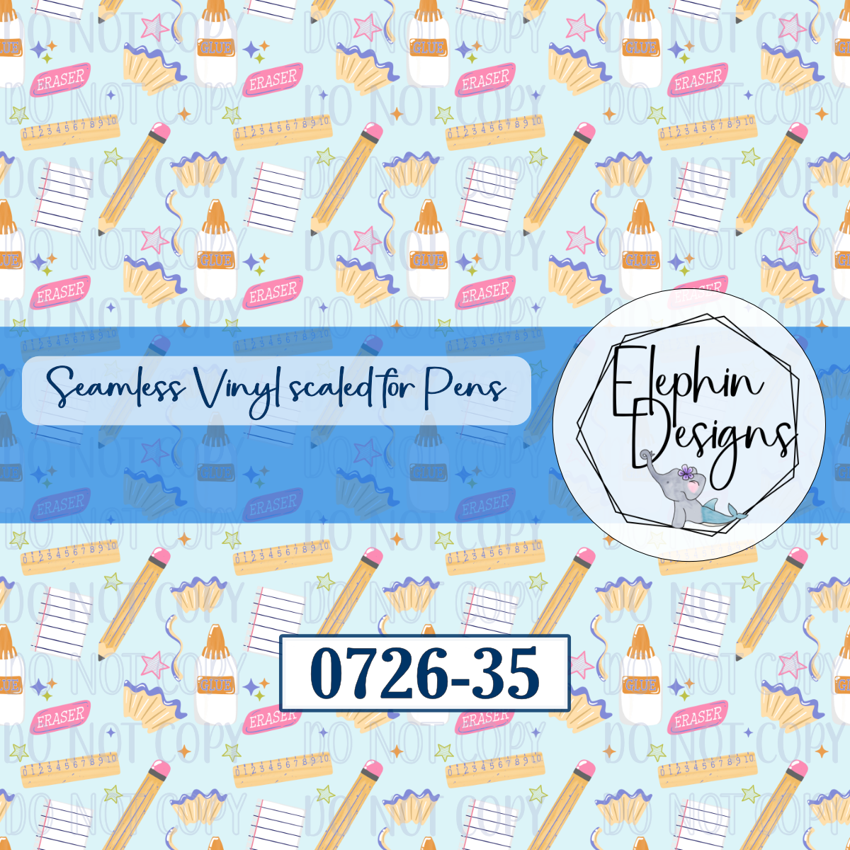 School Supplies Seamless Printed Vinyl | 0726-35