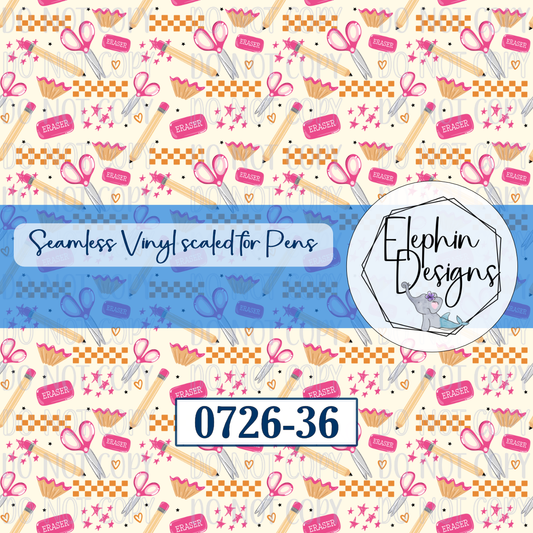 Coquette School Seamless Printed Vinyl | 0726-36