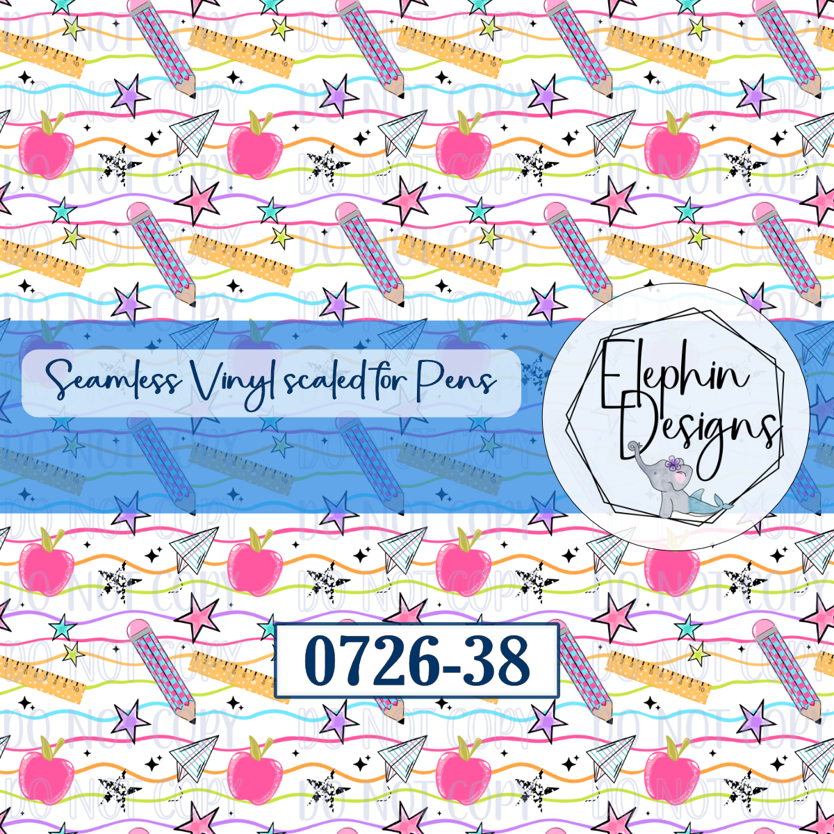 90s Back to School Seamless Printed Vinyl | 0726-38