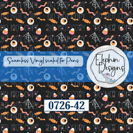 Eyeball, Candy Corn & Worm Seamless Printed Vinyl | 0726-42