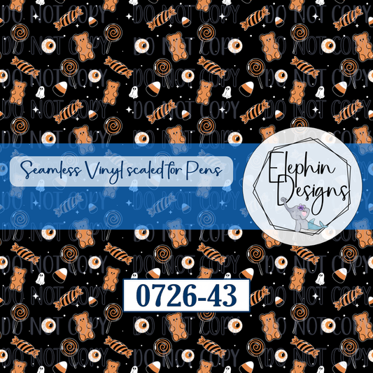 Cute Halloween Candy Seamless Printed Vinyl | 0726-43