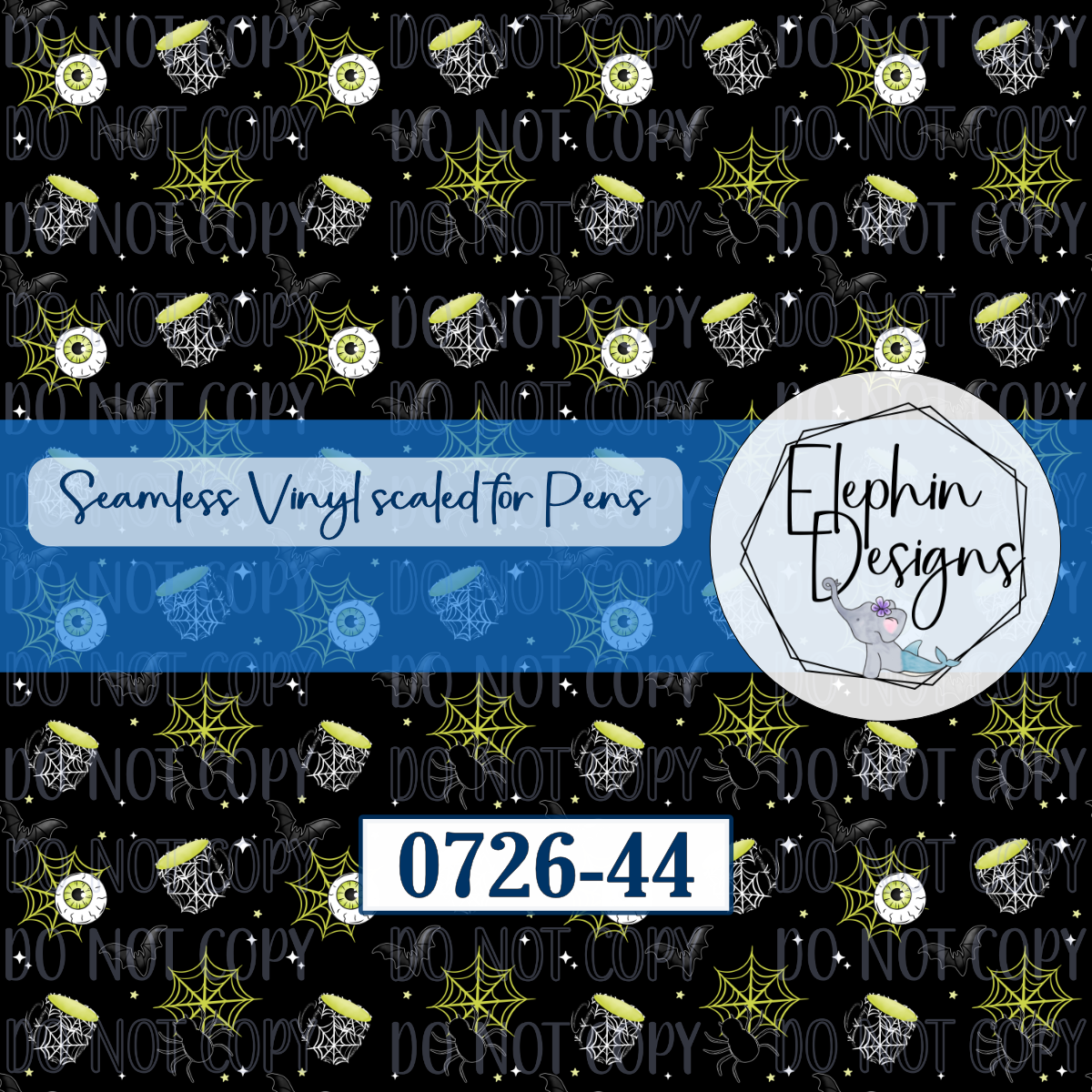 Spooky Eyeball Cauldron Seamless Printed Vinyl | 0726-44