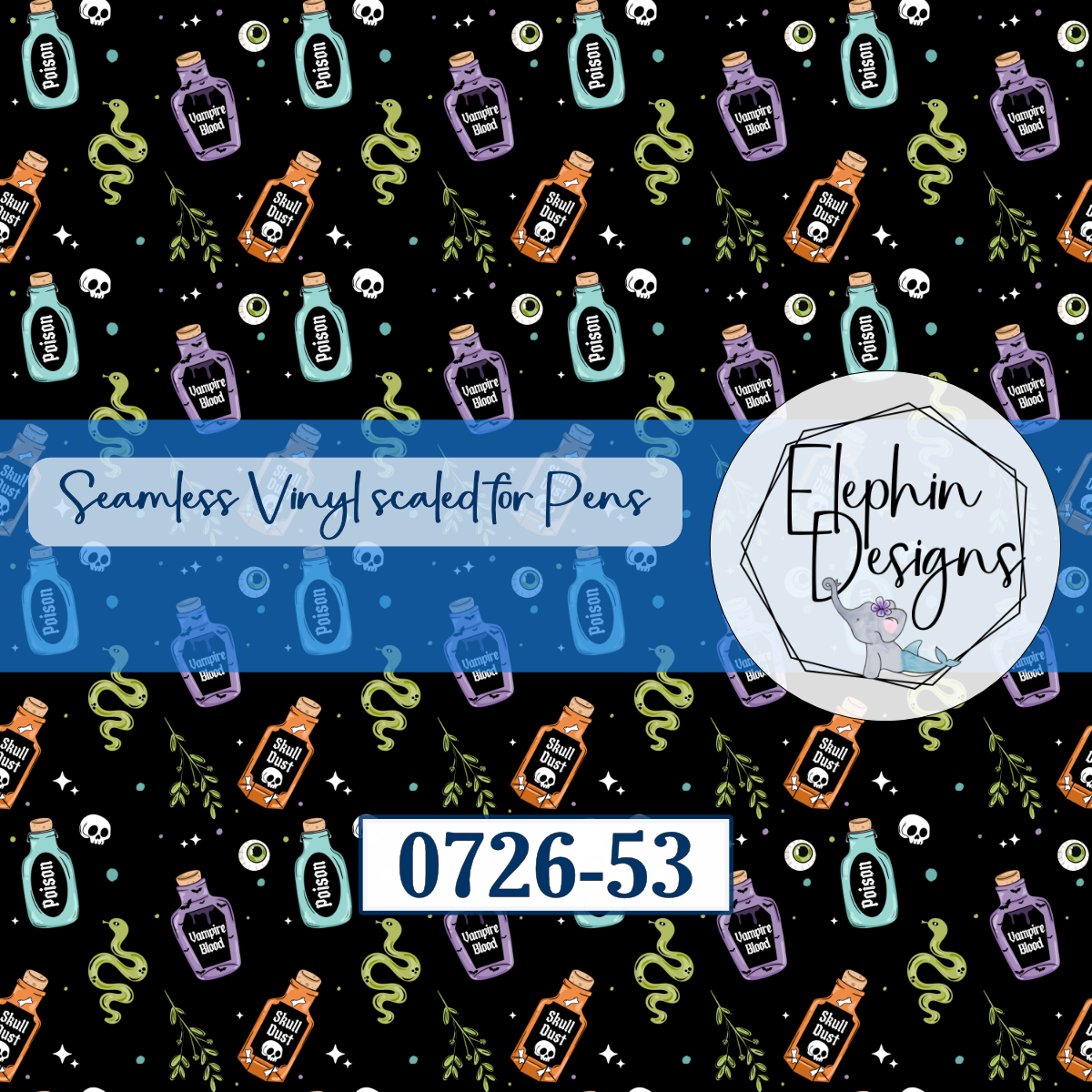 Witch Potion Bottle Seamless Printed Vinyl | 0726-53