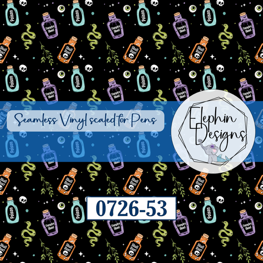 Witch Potion Bottle Seamless Printed Vinyl | 0726-53