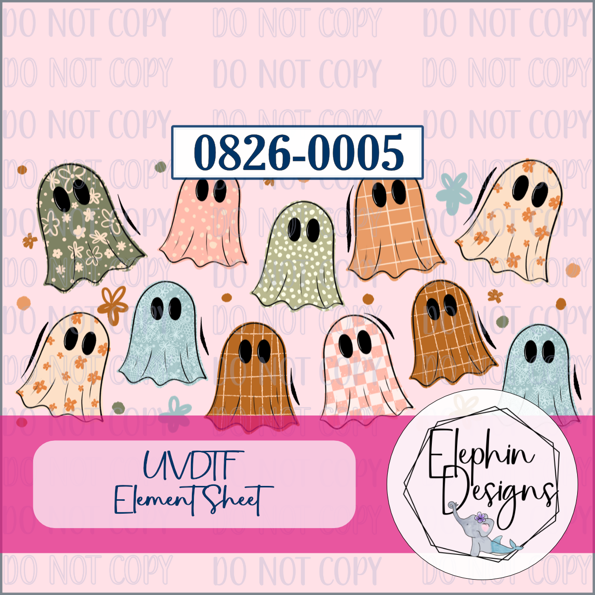 UV DTF Element Sheet | Boho Ghost | 0826-0005