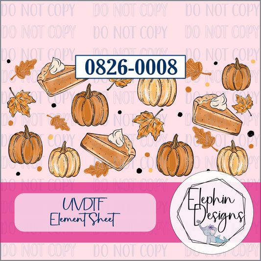 UV DTF Element Sheet | Pumpkin Pie Fall | 0826-0008