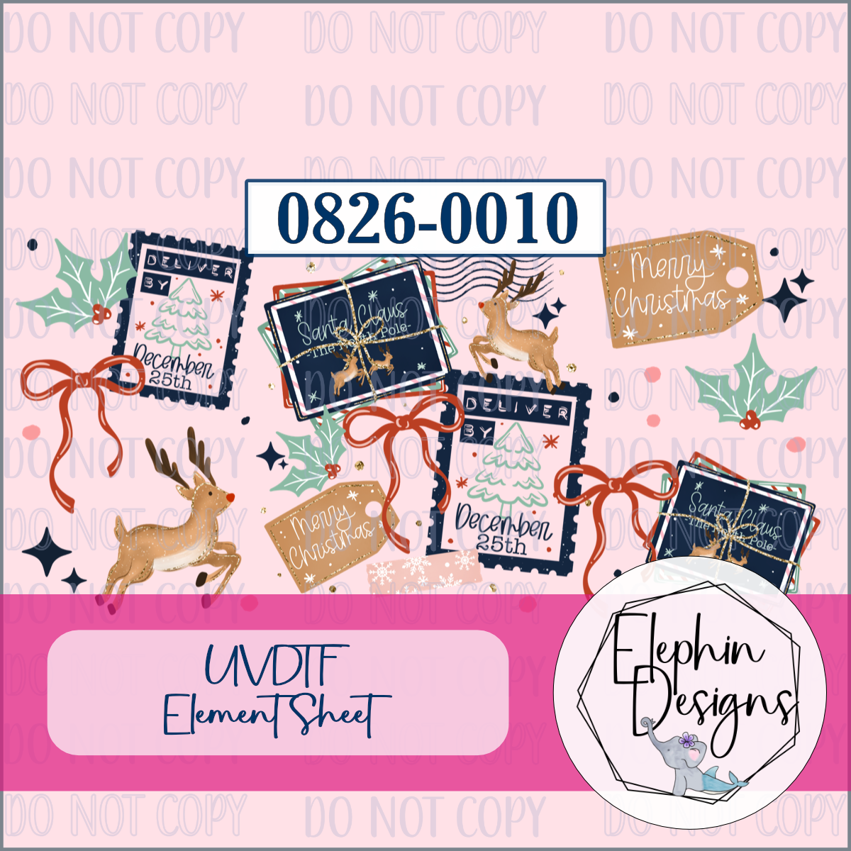 UV DTF Element Sheet | Christmas Post | 0826-0010