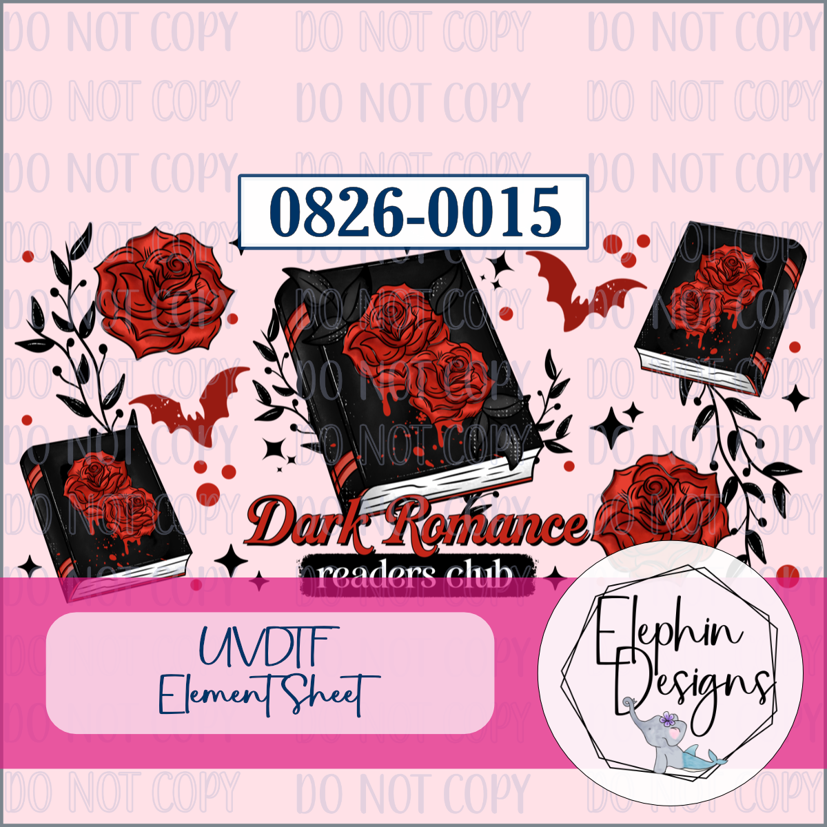 UV DTF Element Sheet | Dark Romance Readers Club | 0826-0015