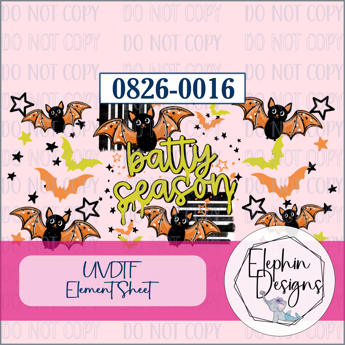 UV DTF Element Sheet | Batty Season | 0826-0016
