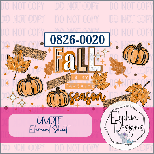 UV DTF Element Sheet | Fall is my Favorite Season | 0826-0020
