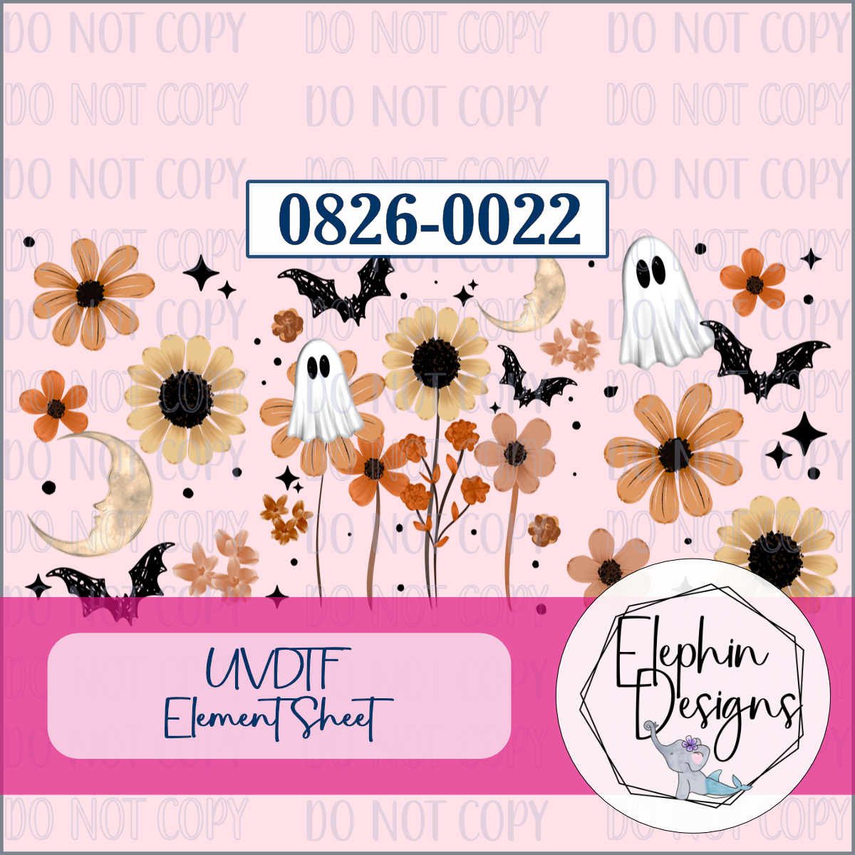 UV DTF Element Sheet | Ghost Wildflower | 0826-0022