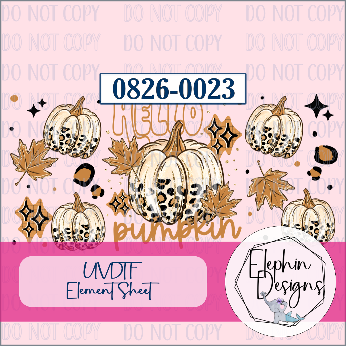 UV DTF Element Sheet | Hello Pumpkin Leopard | 0826-0023