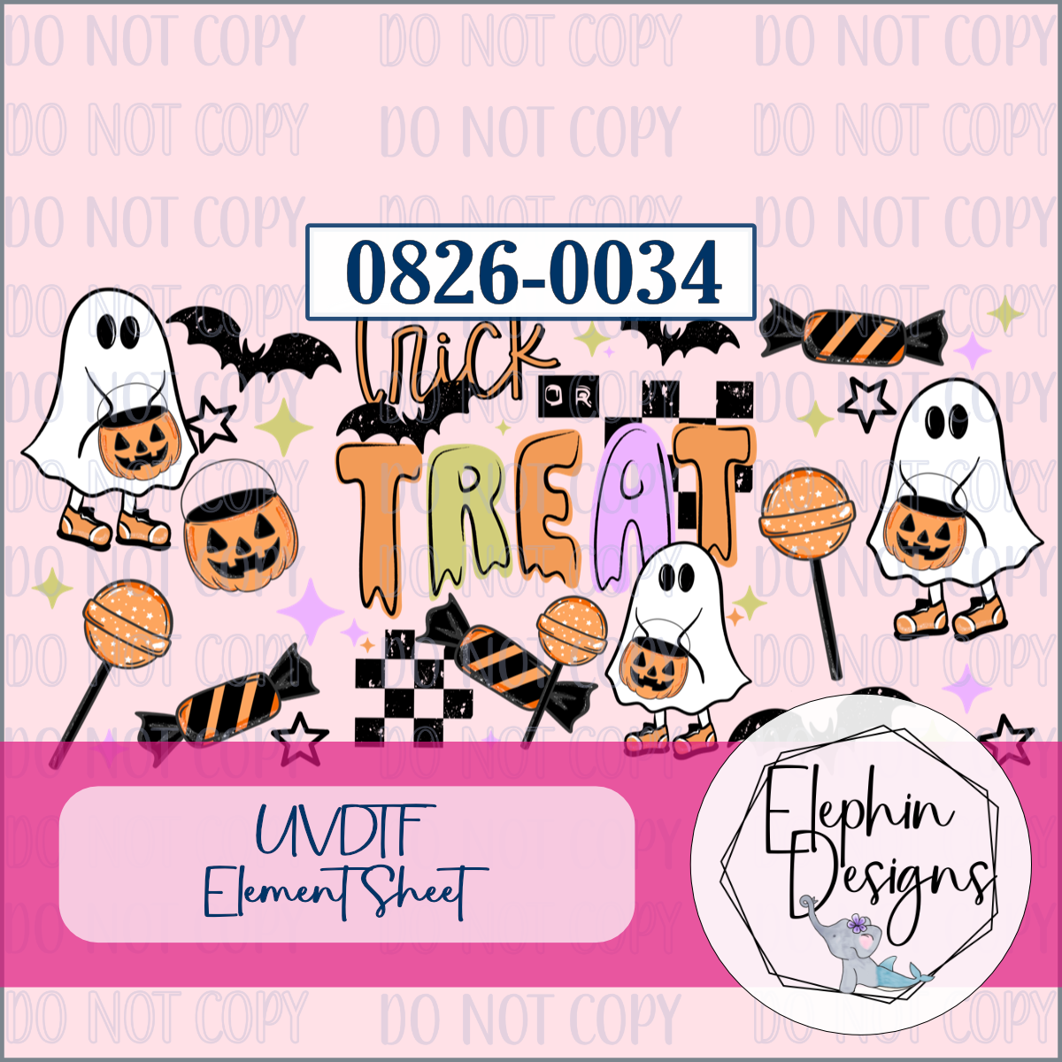 UV DTF Element Sheet | Trick or Treat Ghost | 0826-0034