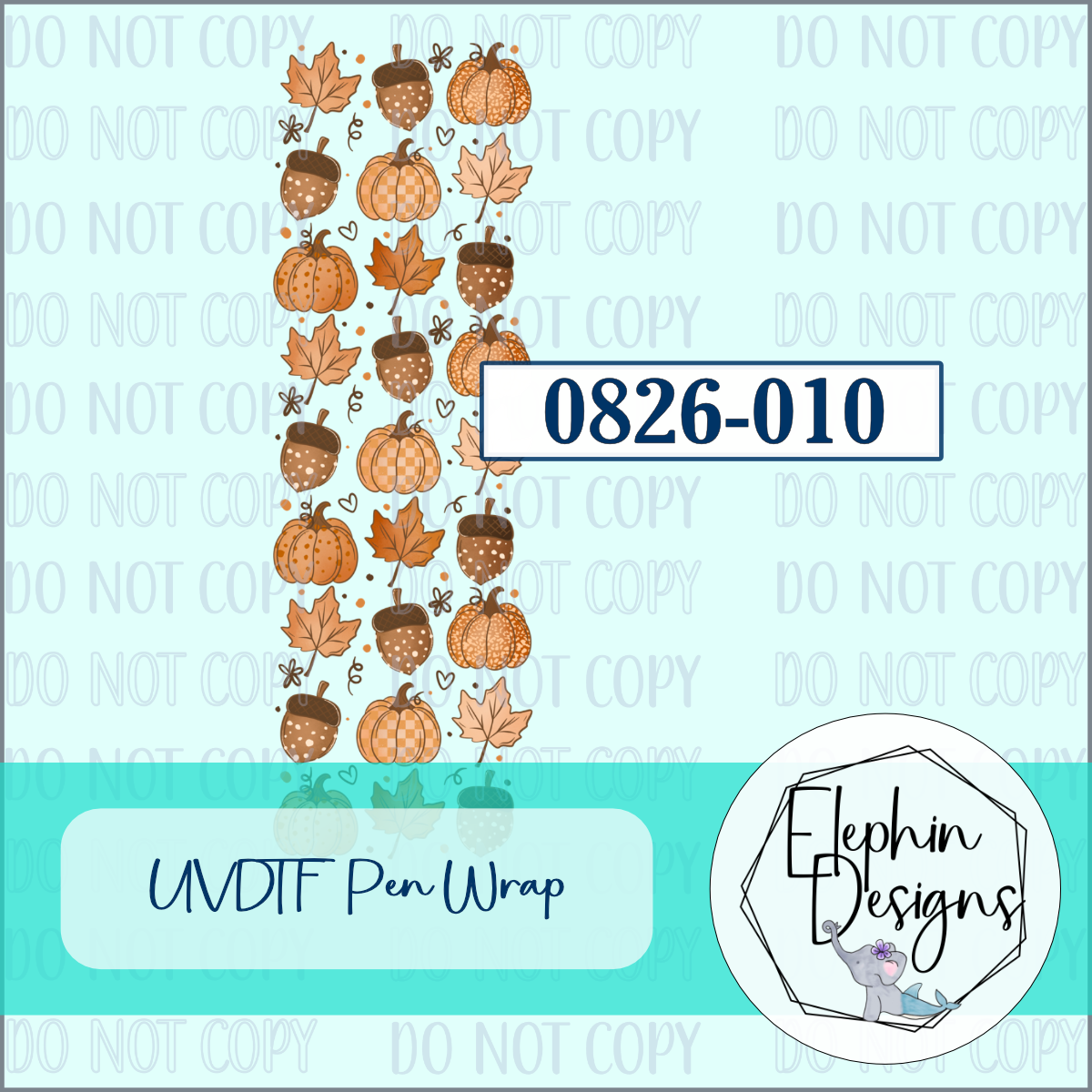 UV DTF Pen Wrap | Pumpkin Acorn | 0826-010
