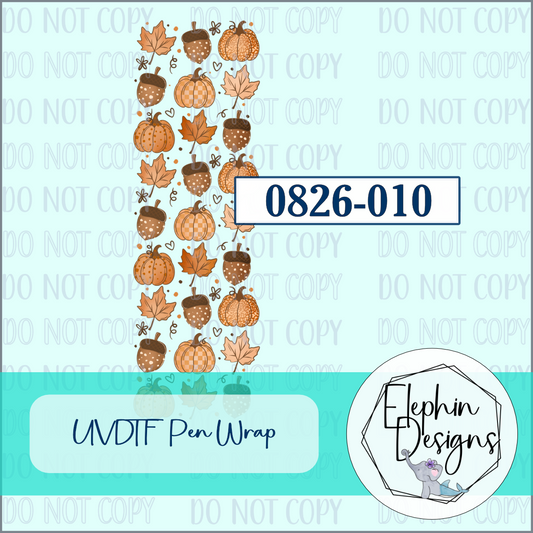 UV DTF Pen Wrap | Pumpkin Acorn | 0826-010