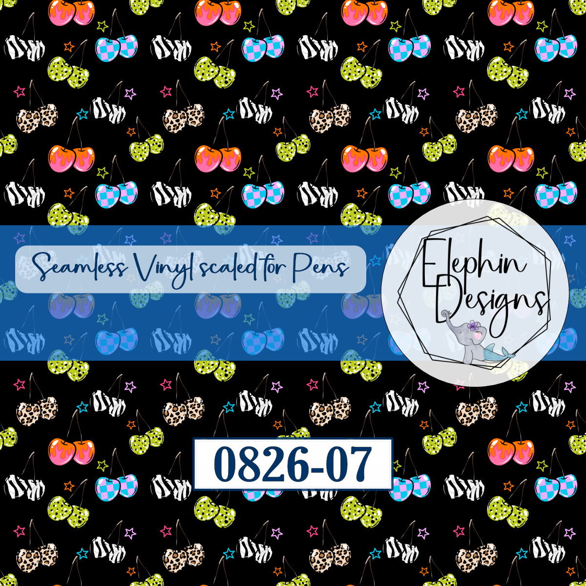 Retro Cherry Seamless Printed Vinyl | 0826-07