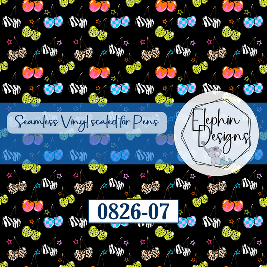 Retro Cherry Seamless Printed Vinyl | 0826-07