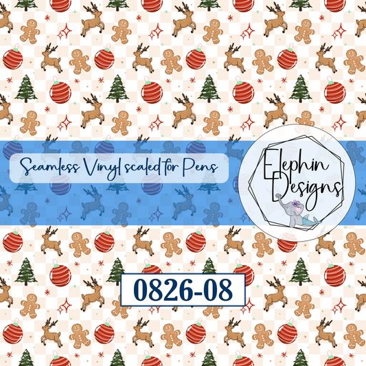Reindeer Gingerbread Seamless Printed Vinyl | 0826-08
