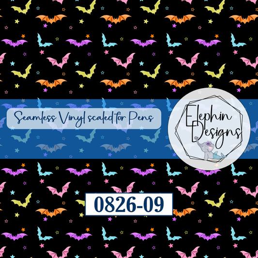 Colorful Bat Seamless Printed Vinyl | 0826-09